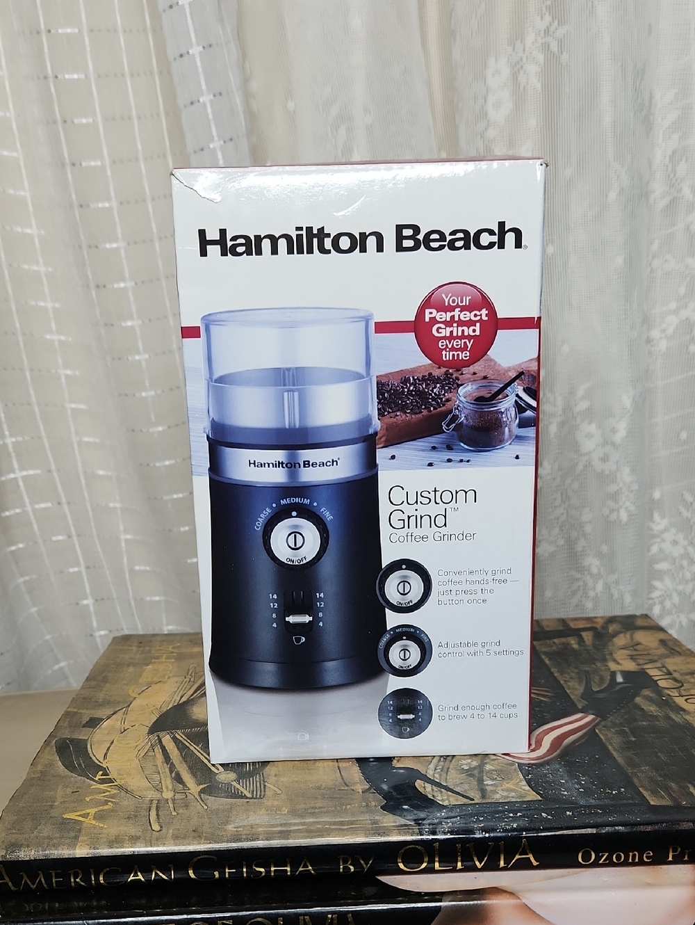 NIB Hamilton Beach Custom Grind Coffee Grinder W/ stainless steel chamber
